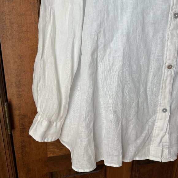NWT H&M White Natural Linen Button-Down Blouse Size 3XL - Picture 7 of 16